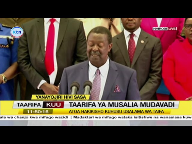 ⁣Mudavadi gives new directives to security agencies during the festive season