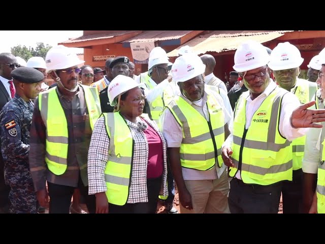 ⁣Premier Nabbanja tours ongoing road construction projects in Kampala