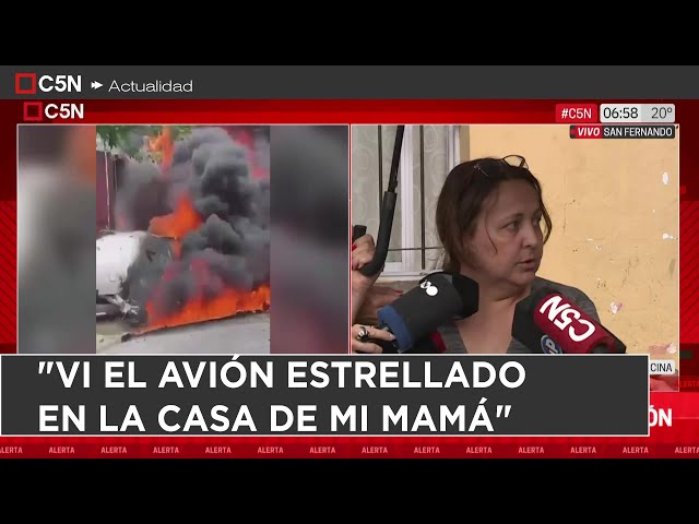 ⁣VECINA de SAN FERNANDO: "VI EL AVIÓN ESTRELLADO EN LA CASA DE MI MAMÁ"