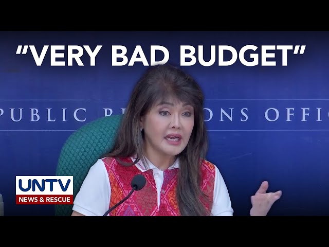 ⁣Sen. Imee Marcos, tinawag na ‘very bad budget’ ang 2025 proposed national budget