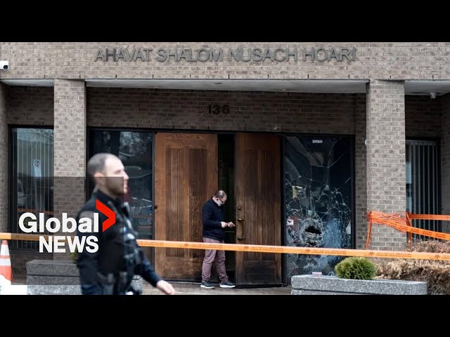 ⁣Suspected arson at Montreal synagogue prompts police probe, widespread condemnation