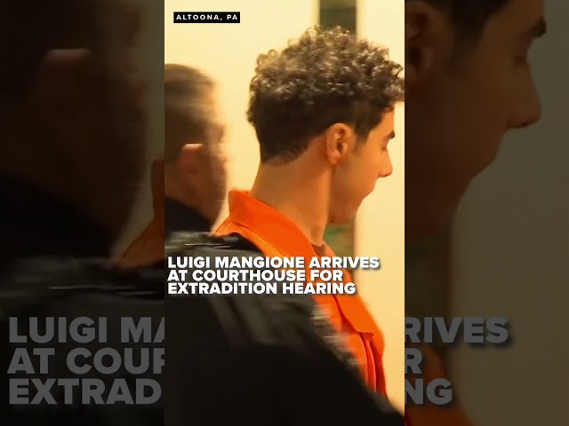 ⁣Luigi Mangione walks into court for extradition hearing