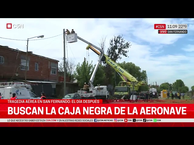 ⁣TRAGEDIA AÉREA en SAN FERNANDO: empiezan a RETIRAR partes del AVIÓN