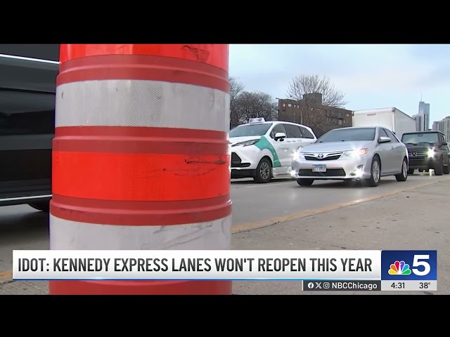 ⁣Kennedy Expressway's express lanes won't reopen in 2024