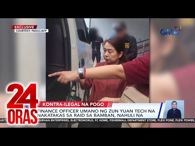 ⁣Finance officer umano ng Zun Yuan Tech na nakatakas sa raid sa Bamban, nahuli na... | 24 Oras