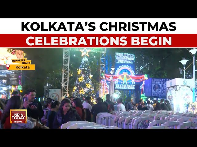 ⁣Kolkata's Park Street Lights Up For Christmas Festival As CM Mamata Inaugurates | India Today