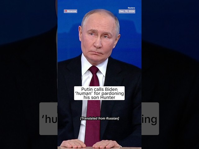 ⁣Putin calls Joe Biden ‘human’ for pardoning his son, Hunter Biden.