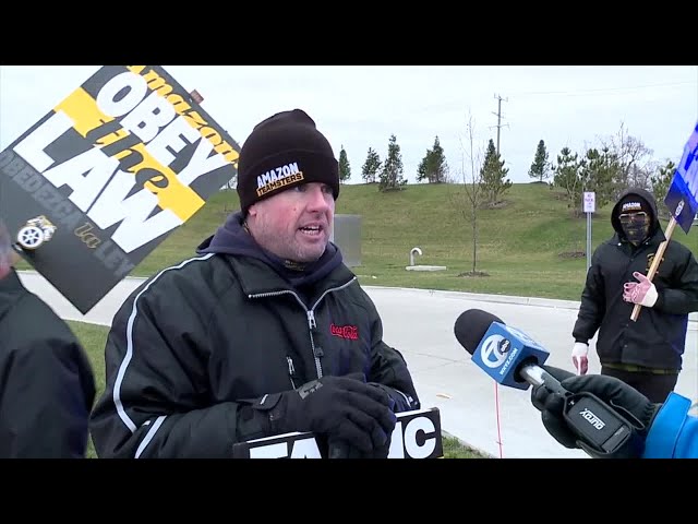 ⁣Amazon picketer who was bumped by a truck speaks to 7 News Detroit