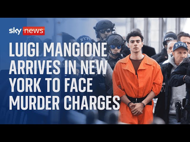 ⁣Outside court as Luigi Mangione arrives in New York to face murder charges