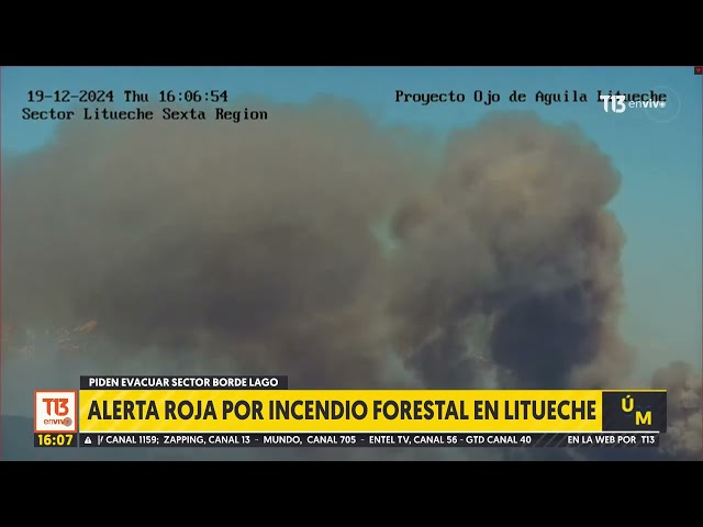 ⁣Senapred ordena evacuar sector Borde Lago de Litueche por incendio forestal