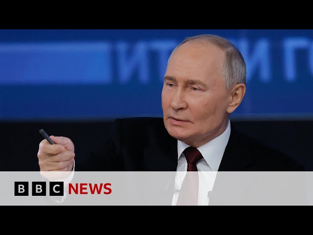 ⁣Putin challenged on his 25-year rule of Russia | BBC News