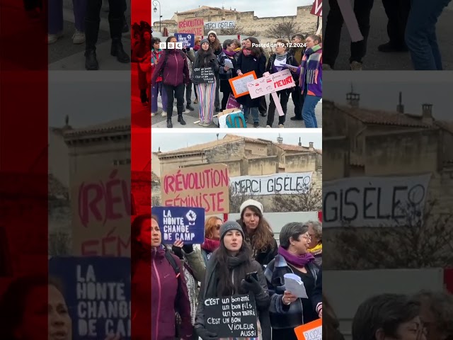 ⁣Gisèle Pelicot supporters sing outside Avignon court. #France #BBCNews