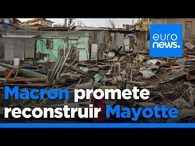 ⁣Macron promete reconstruir Mayotte tras el paso devastador del ciclón Chido