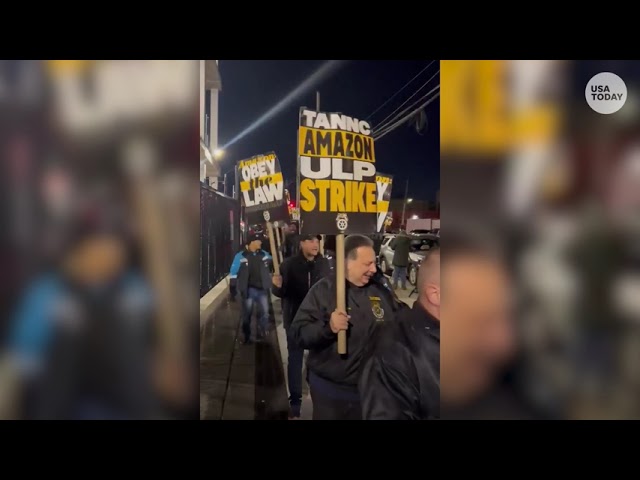 ⁣Workers at Amazon go on strike | USA TODAY