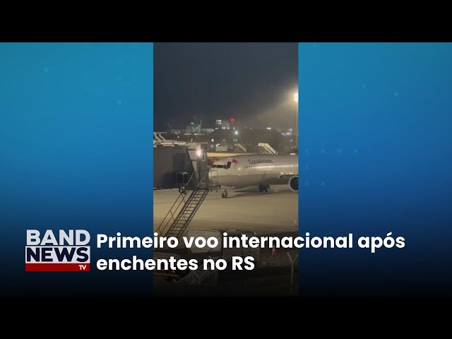 ⁣Primeiro voo internacional chega a Porto Alegre | BandNewsTV