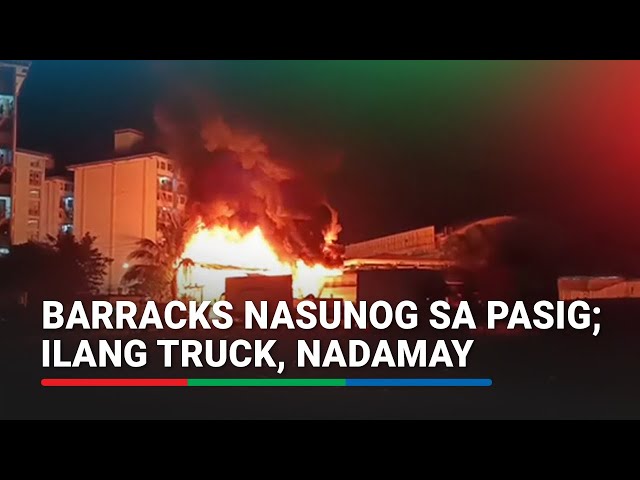 Barracks nasunog sa Pasig; ilang truck, nadamay