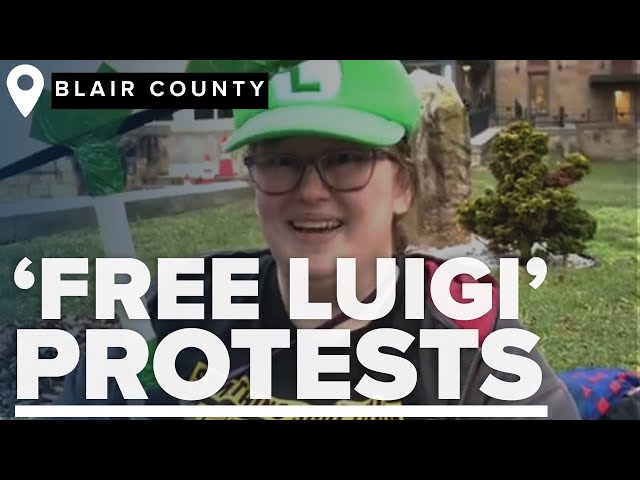 ⁣'Free Luigi!' Dozens gather in support of Luigi Mangione outside Blair Co  courthouse