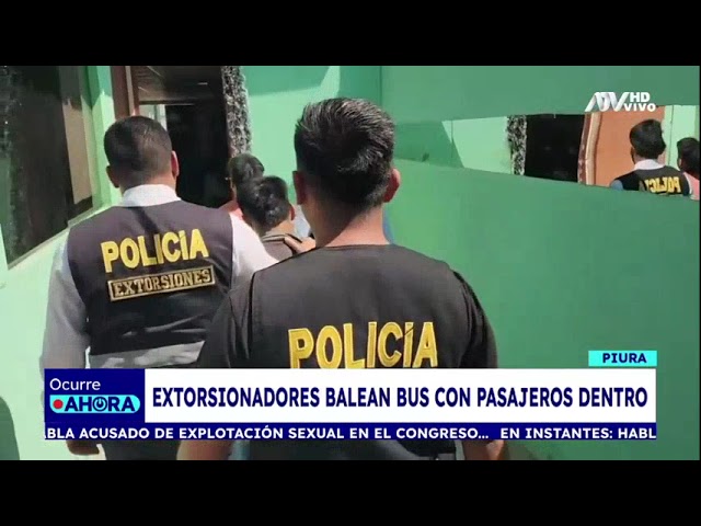 ⁣Piura: Pasajeros y chofer viven de milagro luego que extorsionadores balearan bus de transporte