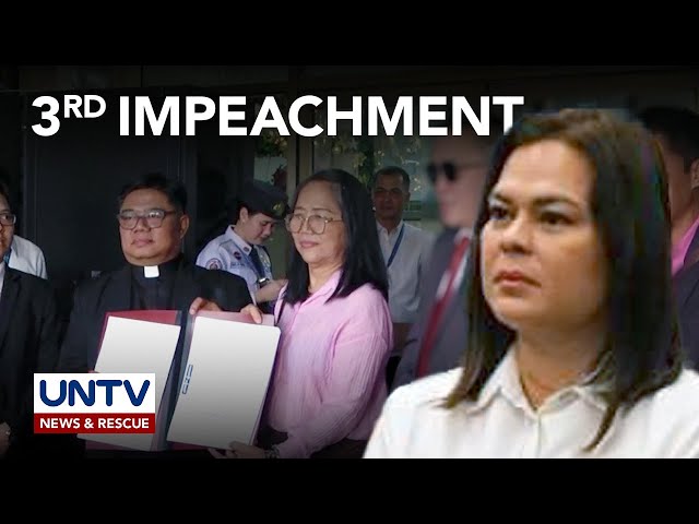 ⁣3RD impeachment complaint vs VP Duterte, inihain ng religious sect at abogado