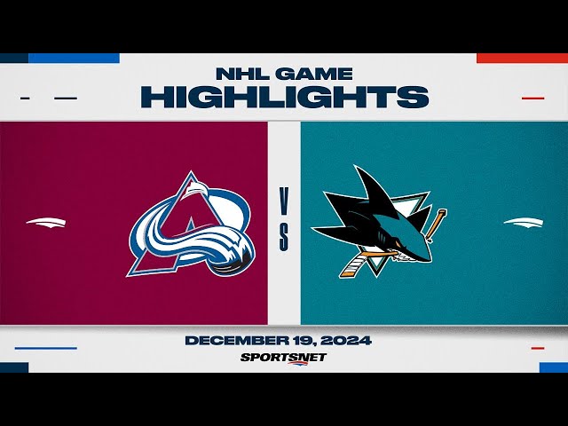 ⁣NHL Highlights | Avalanche vs. Sharks - December 19, 2024