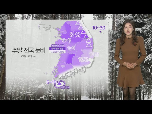 ⁣[날씨] 내일 중부 최대 10㎝ 폭설…일요일 영하 10도 안팎 강추위 / 연합뉴스TV (YonhapnewsTV)