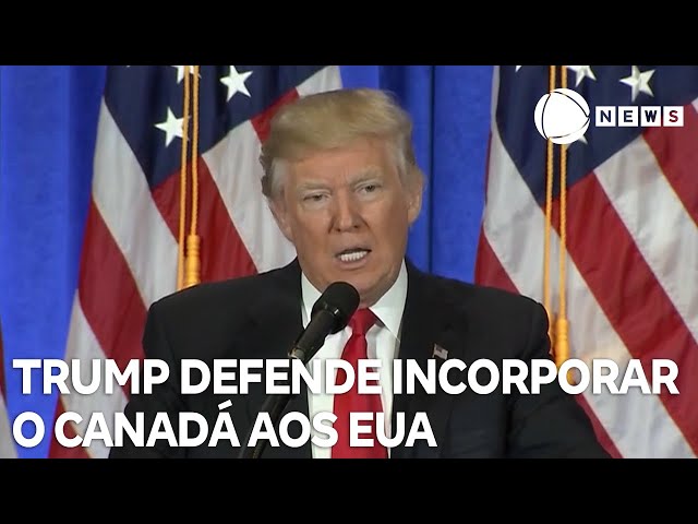 ⁣Trump defende incorporar o Canadá aos Estados Unidos