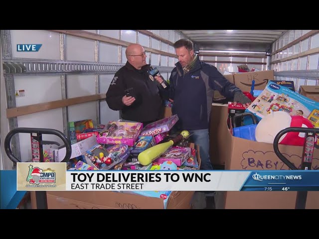 ⁣Gifts from CMPD Toy Drive delivered to families