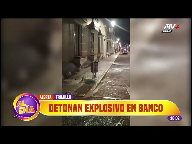 ⁣Trujillo: Delincuentes detonaron explosivo en banco para llevarse todo el dinero