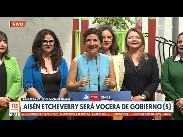 ⁣Ministra Vallejo inicia prenatal: Aisén Etcheverry será vocera de Gobierno