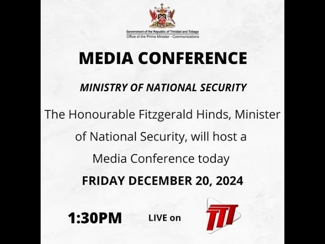 ⁣National Security Minister Fitzgerald Hinds Hosts Media Conference - Friday December 20th 2024