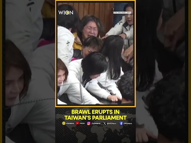 ⁣Taiwan's Parliament Erupts Into A Brawl Over Controversial Bill | WION Shorts