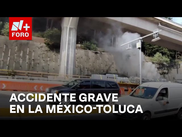 ⁣Se registra choque múltiple en la México-Toluca - Noticias MX