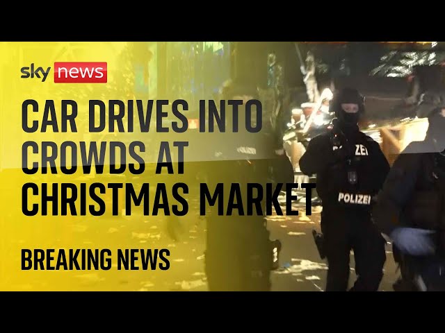 ⁣BREAKING: Car drives into a group of people at a Christmas market in Germany