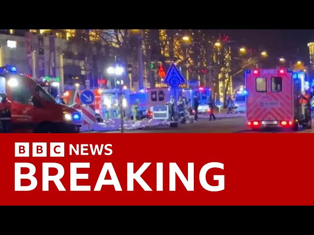 ⁣At least one dead after car drives into crowd at German Christmas market, reports say | BBC News