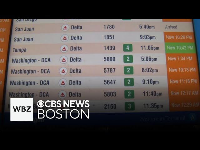 ⁣Snow causes over 500 flight delays at Boston's Logan Airport on holiday travel weekend