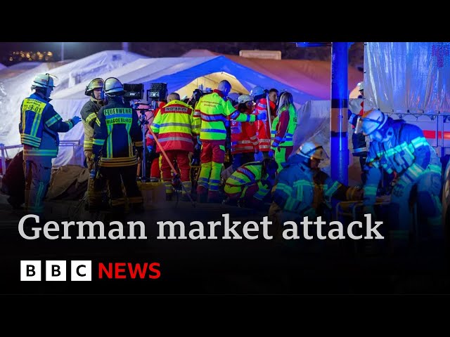 ⁣Carnage at German Christmas market as car smashes into crowd in suspected attack | BBC News