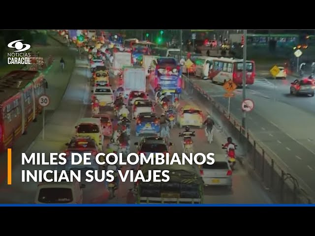 ⁣Plan éxodo en Colombia: así está la movilidad en las principales ciudades del país