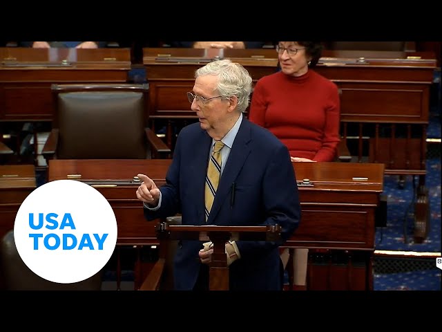 ⁣Watch Mitch McConnell deliver his final speech as Republican leader