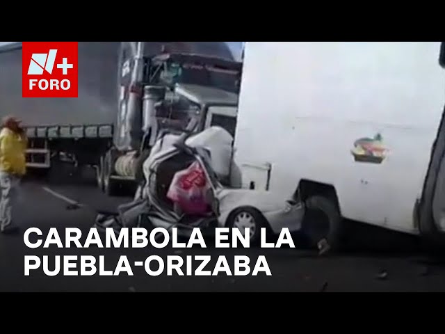 ⁣Reportan fuerte carambola en la autopista Puebla-Orizaba - Las Noticias