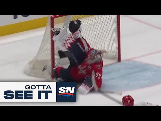 GOTTA SEE IT: Capitals' Charlie Lindgren Makes Cartwheel Glove Save