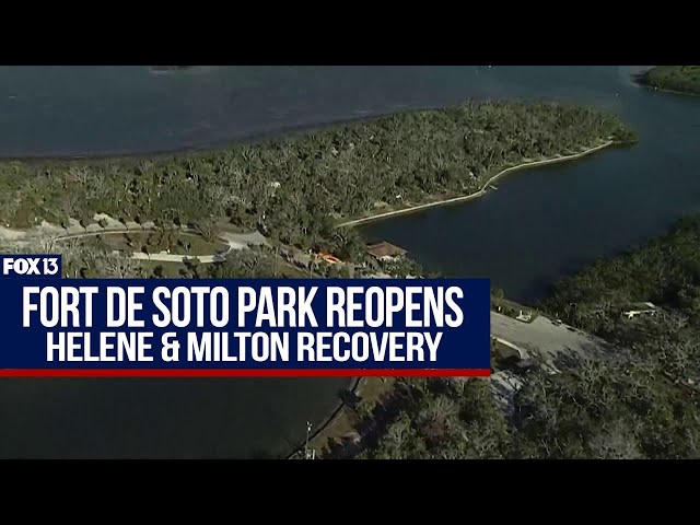 ⁣Fort De Soto Park reopening after Hurricanes Helene, Milton