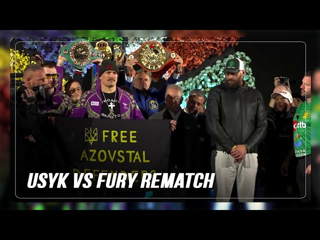 ⁣Usyk and Fury weigh-in ahead of their rematch in Riyadh