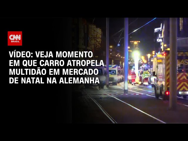 ⁣Vídeo: Veja momento em que carro atropela multidão em mercado de Natal na Alemanha | CNN BRASIL