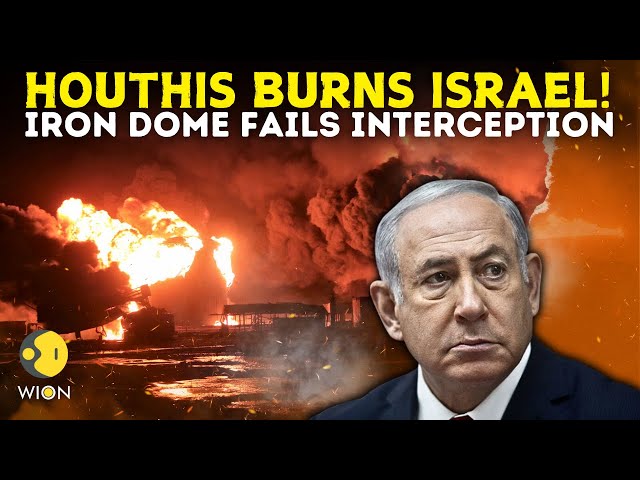 ⁣Israel Houthis War: Houthi Ballistic Missile Burns Israel Tel Aviv, Israel Defence Fails | WION LIVE