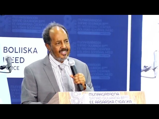 ⁣Madaxweyne Xasan "Gacan Khawaarijta ayaan kula dagaalameynaa, gacanna doorasho ayaan ku qabaney