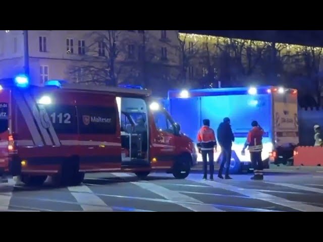 ⁣Floral tributes laid at memorial for Magdeburg Christmas market attack