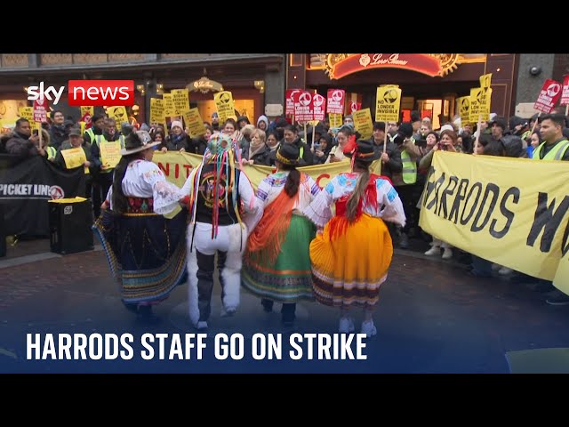 ⁣Harrods workers go on strike over pay and working conditions