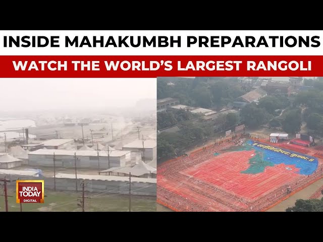 ⁣Prayagraj Mahakumbh 2025: World's Largest Rangoli And Preparations To Welcome Millions Of Devot