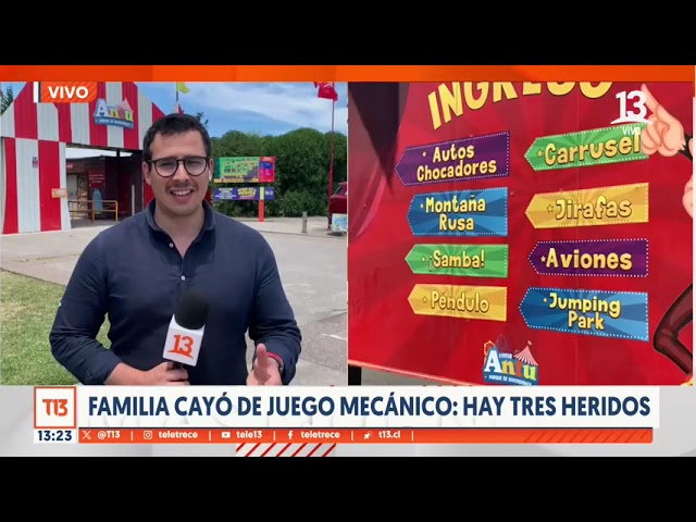 ⁣Familia cayó de juego mecánico en Talcahuano