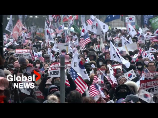 ⁣Protests erupt in Seoul following President Yoon's impeachment